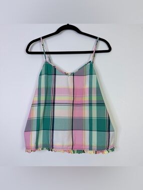 Loft | Pastel Plaid Spaghetti Strap Tank Top S